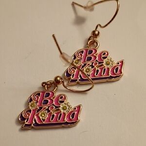 Pink and Gold 'Be Kind' Earrings